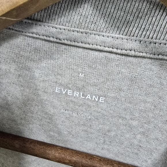 Everlane T Shirt Mens Medium Oatmeal Short Sleeve Crew Organic Cotton Premium - Picture 4 of 11